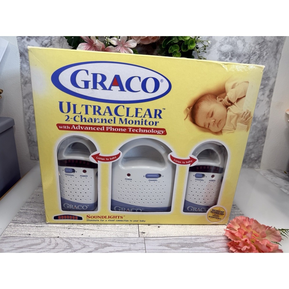 2002 Graco Ultra Clear 2 Channel Baby Monitor w Advanced Phone Tech New In Box - Picture 2 of 16